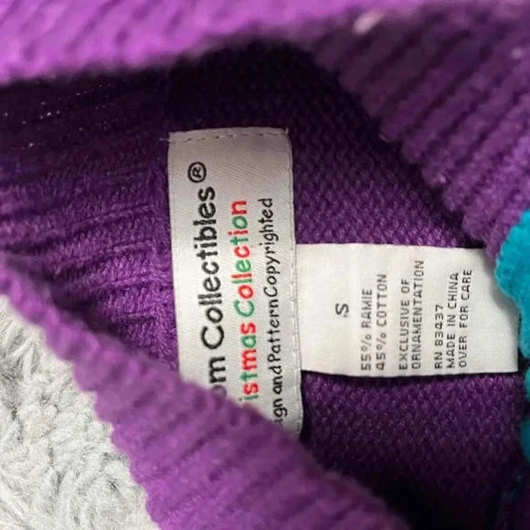 Heirloom Collectibles Vintage Christmas Cat Cardigan Sweater Small Art To Wear - Picture 6 of 13